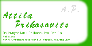 attila prikosovits business card